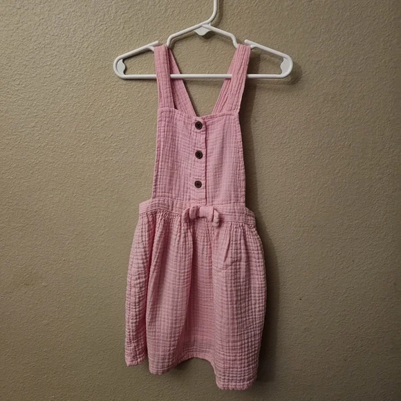 Adorable Pink Kids Overall Dress - Picture 2 of 9